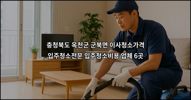 충청북도 옥천군 군북면 이사청소가격 입주청소전문 입주청소비용 업체 6곳