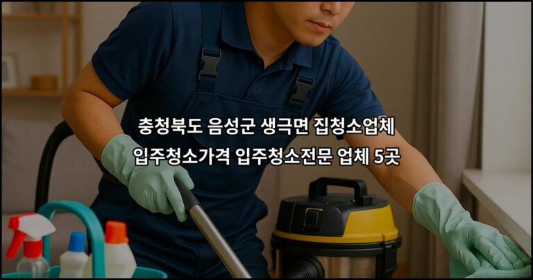 충청북도 음성군 생극면 집청소업체 입주청소가격 입주청소전문 업체 5곳