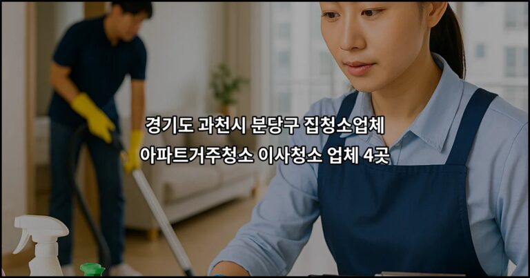 경기도 과천시 분당구 집청소업체 아파트거주청소 이사청소 업체 4곳