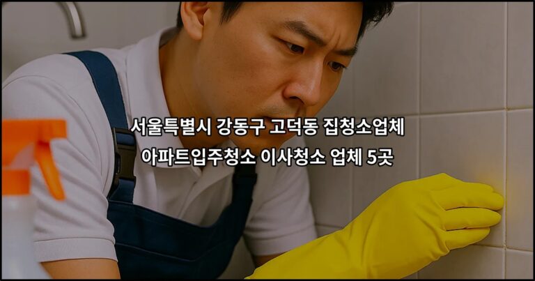 서울특별시 강동구 고덕동 집청소업체 아파트입주청소 이사청소 업체 5곳