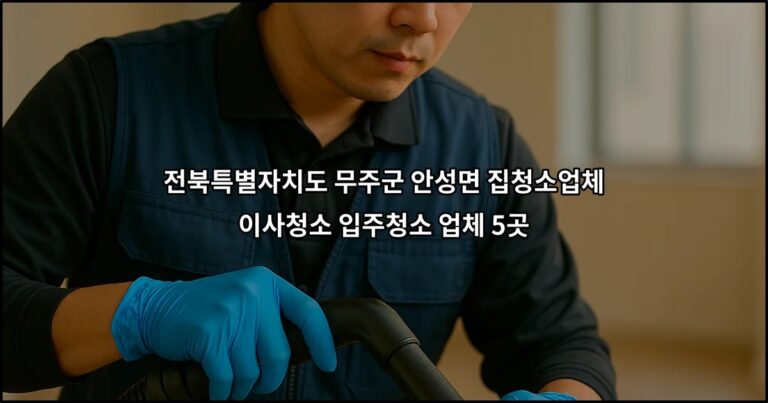 전북특별자치도 무주군 안성면 집청소업체 이사청소 입주청소 업체 5곳
