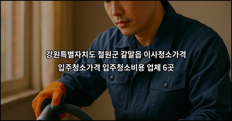 강원특별자치도 철원군 갈말읍 이사청소가격 입주청소가격 입주청소비용 업체 6곳