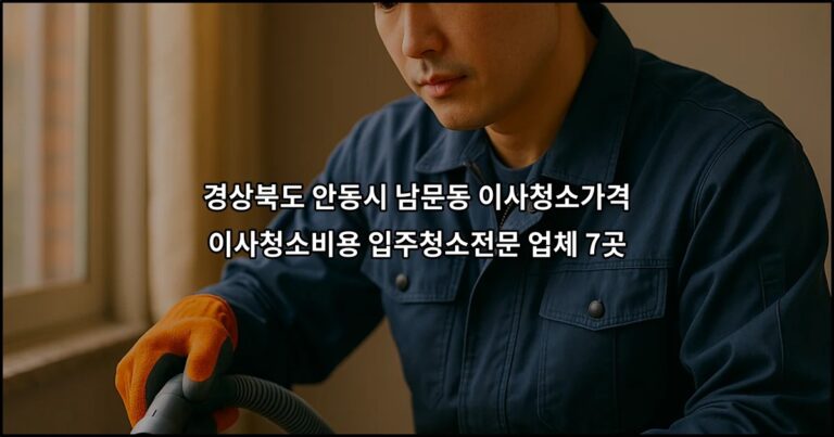 경상북도 안동시 남문동 이사청소가격 이사청소비용 입주청소전문 업체 7곳