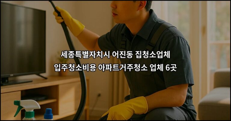 세종특별자치시 어진동 집청소업체 입주청소비용 아파트거주청소 업체 6곳