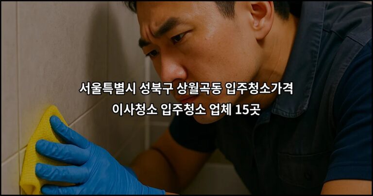 서울특별시 성북구 상월곡동 입주청소가격 이사청소 입주청소 업체 15곳