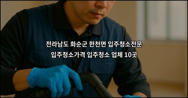전라남도 화순군 한천면 입주청소전문 입주청소가격 입주청소 업체 10곳