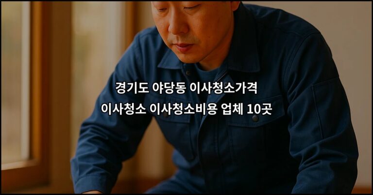 경기도 야당동 이사청소가격 이사청소 이사청소비용 업체 10곳