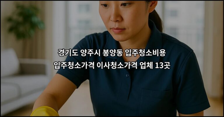 경기도 양주시 봉양동 입주청소비용 입주청소가격 이사청소가격 업체 13곳