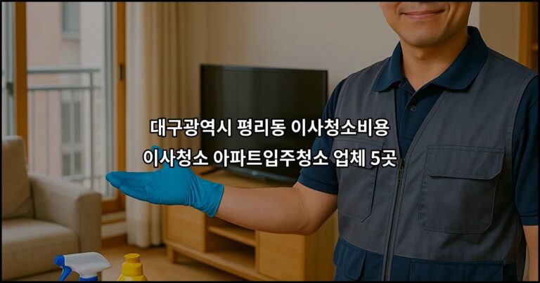 대구광역시 평리동 이사청소비용 이사청소 아파트입주청소 업체 5곳
