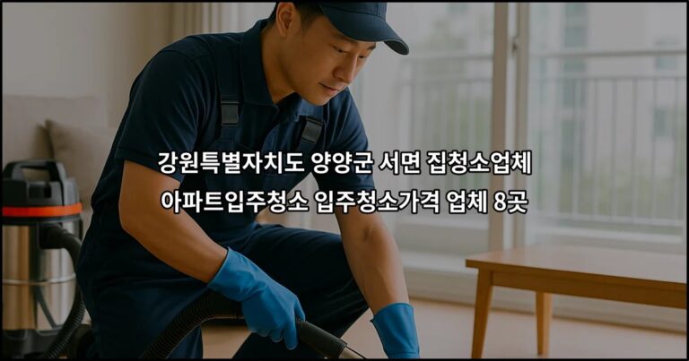 강원특별자치도 양양군 서면 집청소업체 아파트입주청소 입주청소가격 업체 8곳
