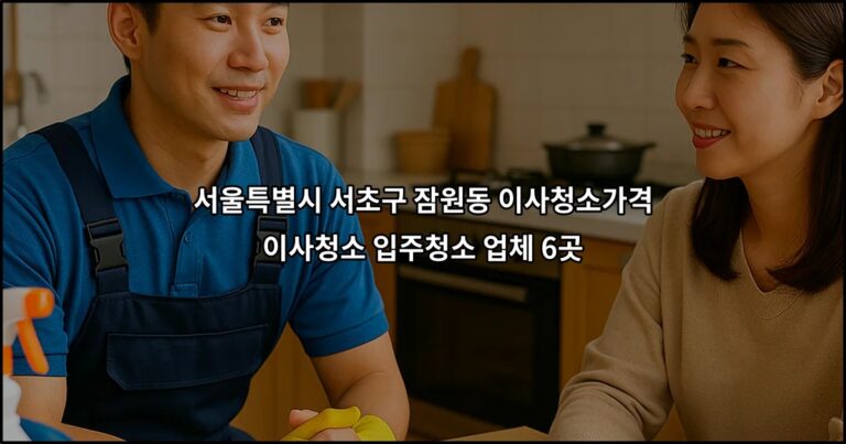 서울특별시 서초구 잠원동 이사청소가격 이사청소 입주청소 업체 6곳